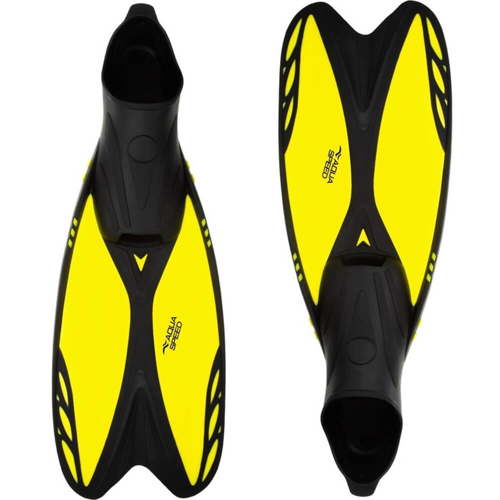 AQUA SPEED Vapor Black/Fluo Yellow snorkelēšanas pleznas