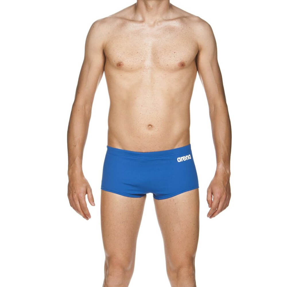 ARENA Solid Squared Short Royal/White vīriešu peldbikses