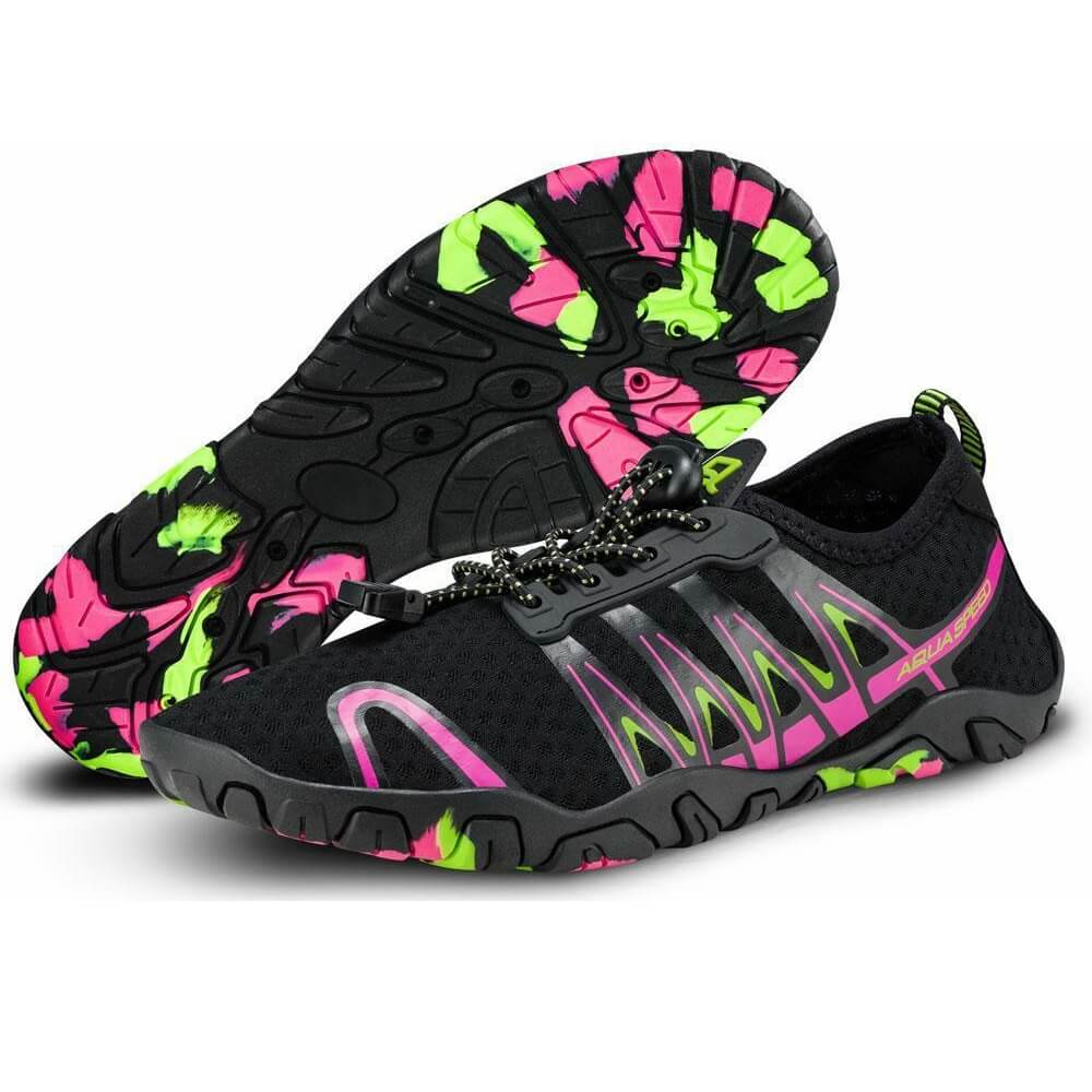 AQUA SPEED Gekko Black/Pink/Fluo Yellow ūdens apavi
