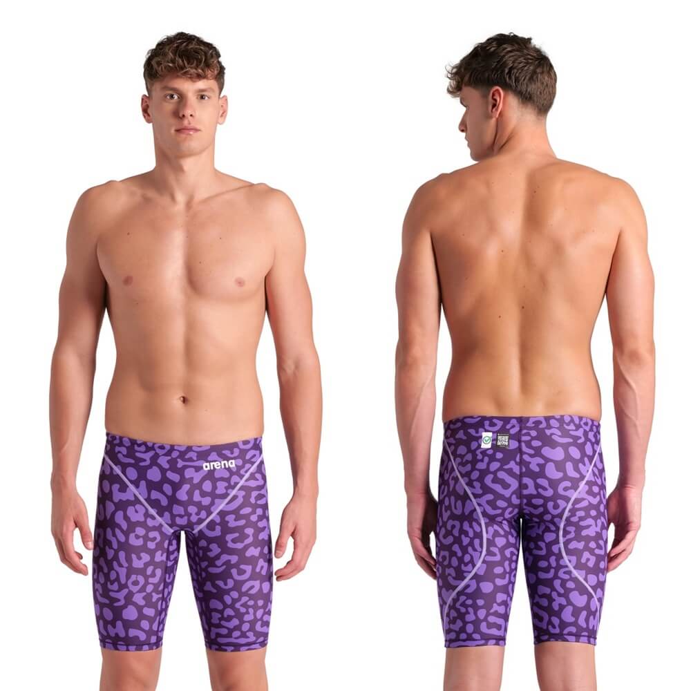 ARENA Powerskin ST Next Leopard Skin LE Jammer Violet vīriešu sacensību peldbikses