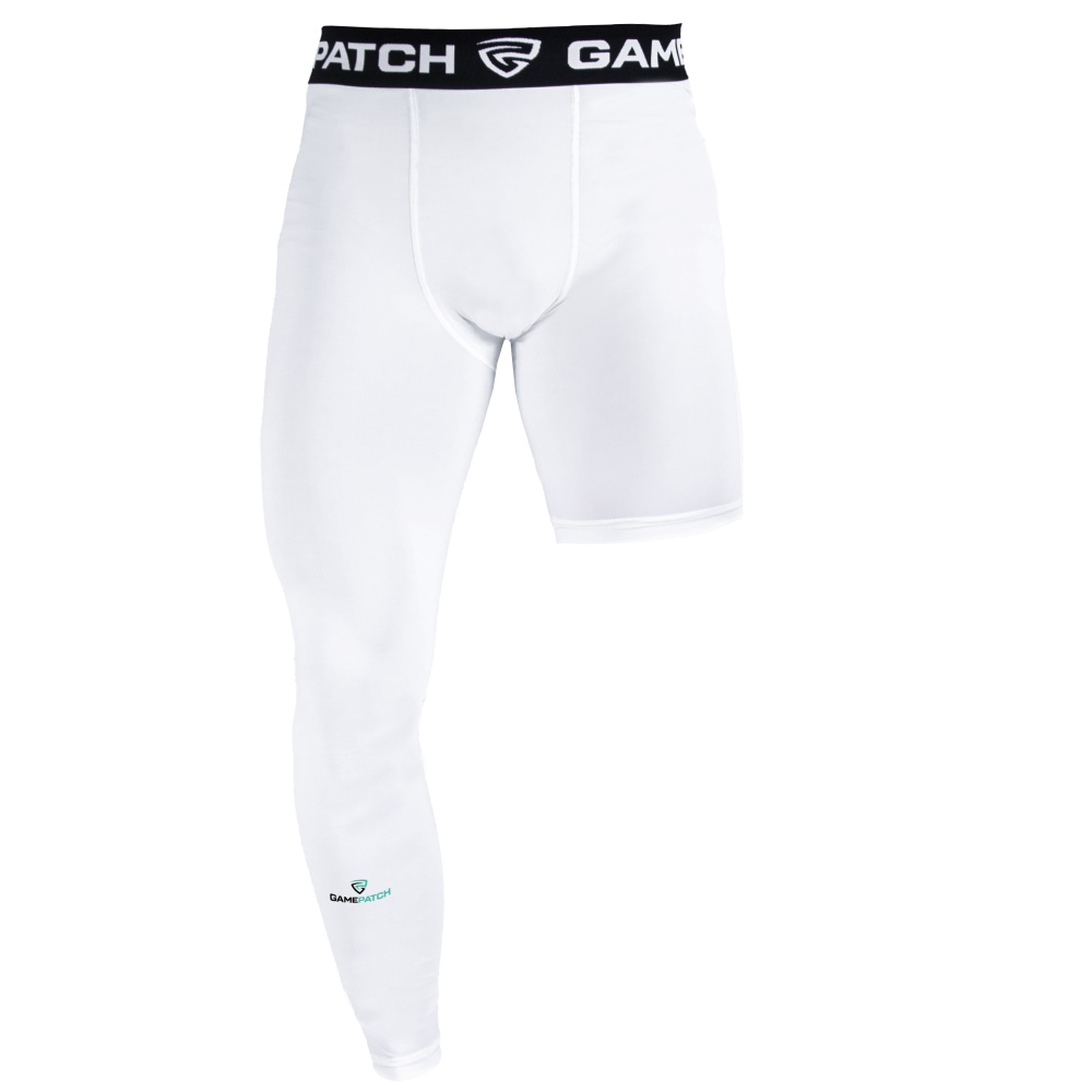 GAMEPATCH Single Leg White kompresijas bikses (labā)