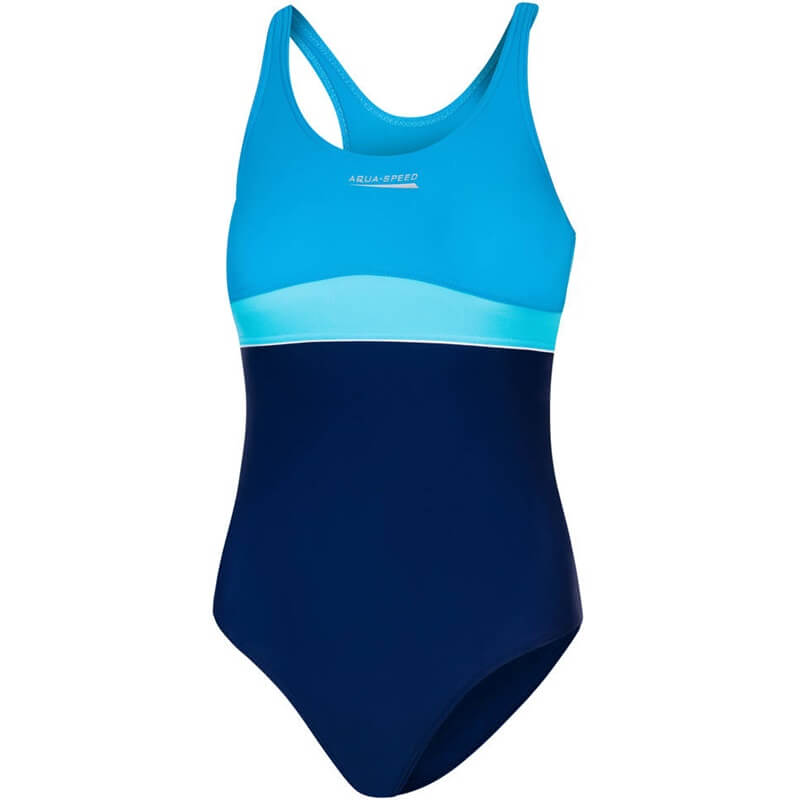 AQUA SPEED Emily Navy/Turquoise meiteņu peldkostīms