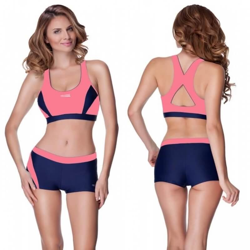 AQUA SPEED Fiona Two Piece Pink/Navy sieviešu peldkostīms