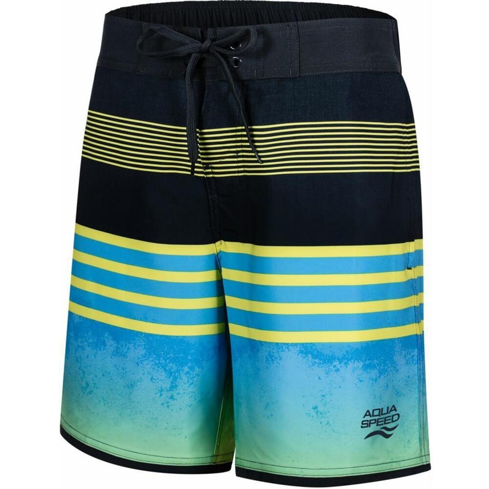 AQUA SPEED Nolan Grey/Green/Blue vīriešu peldšorti