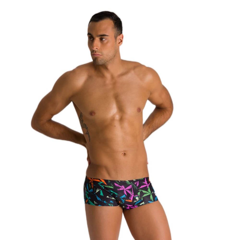 ARENA Multicolor Palms Low Waist Short Turquoise/Multi vīriešu peldbikses