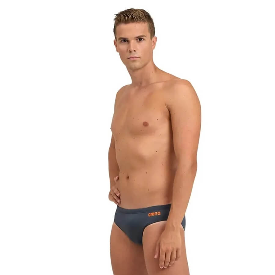ARENA Team Swim Brief Solid Asphalt/Nespola vīriešu peldbikses
