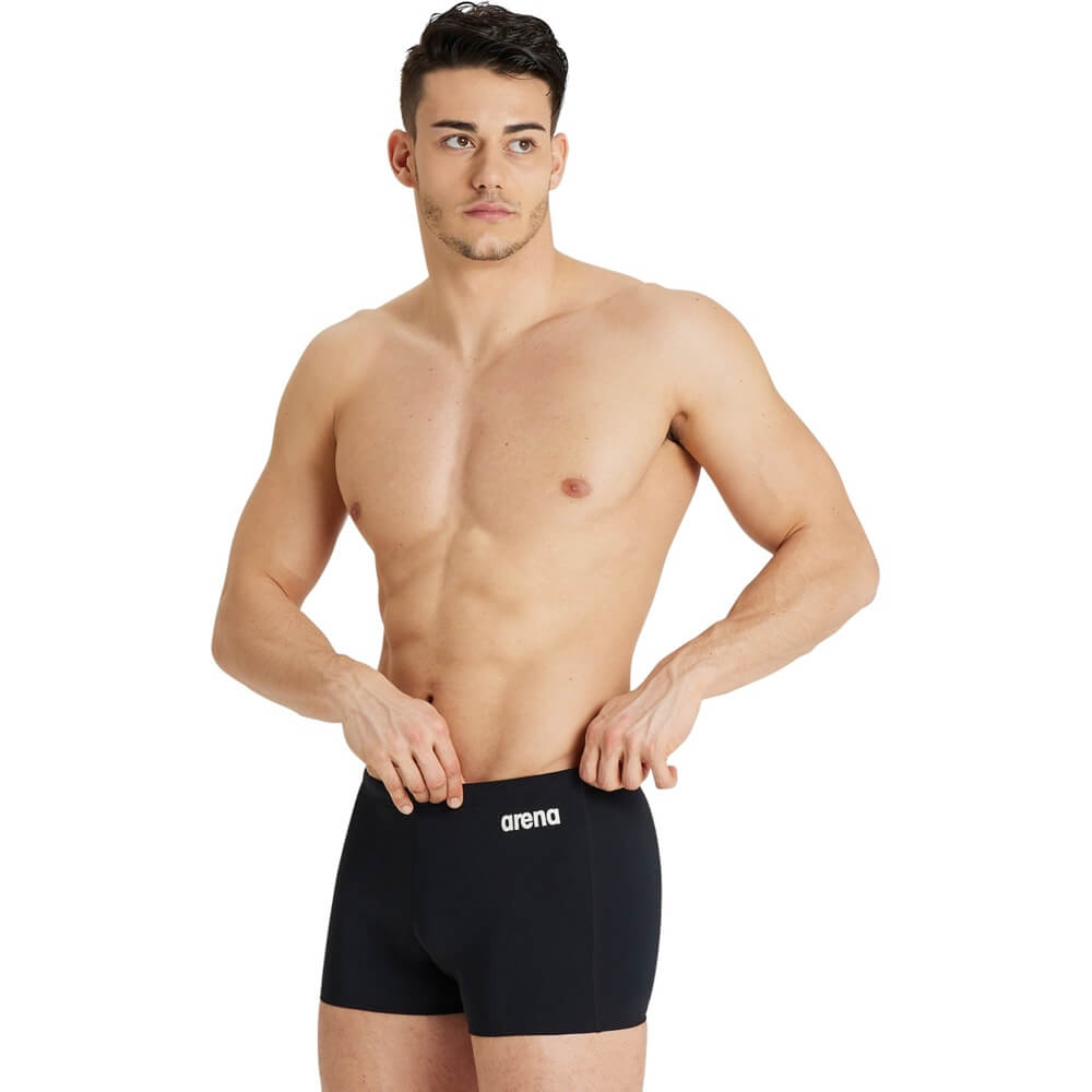 ARENA Team Swim Short Solid Black/White vīriešu peldbikses