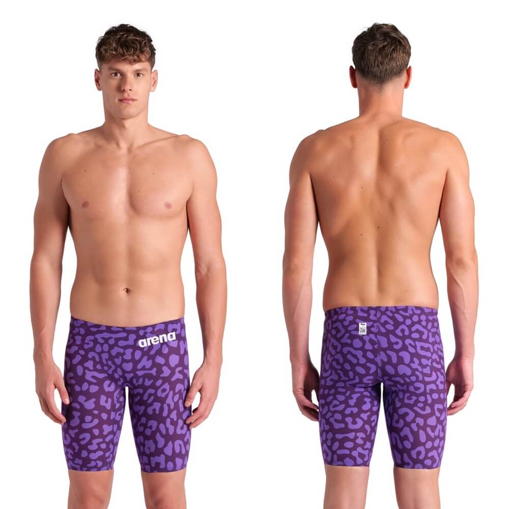 ARENA Powerskin Carbon Air² Leopard Skin Violet Limited Edition vīriešu sacensību peldbikses