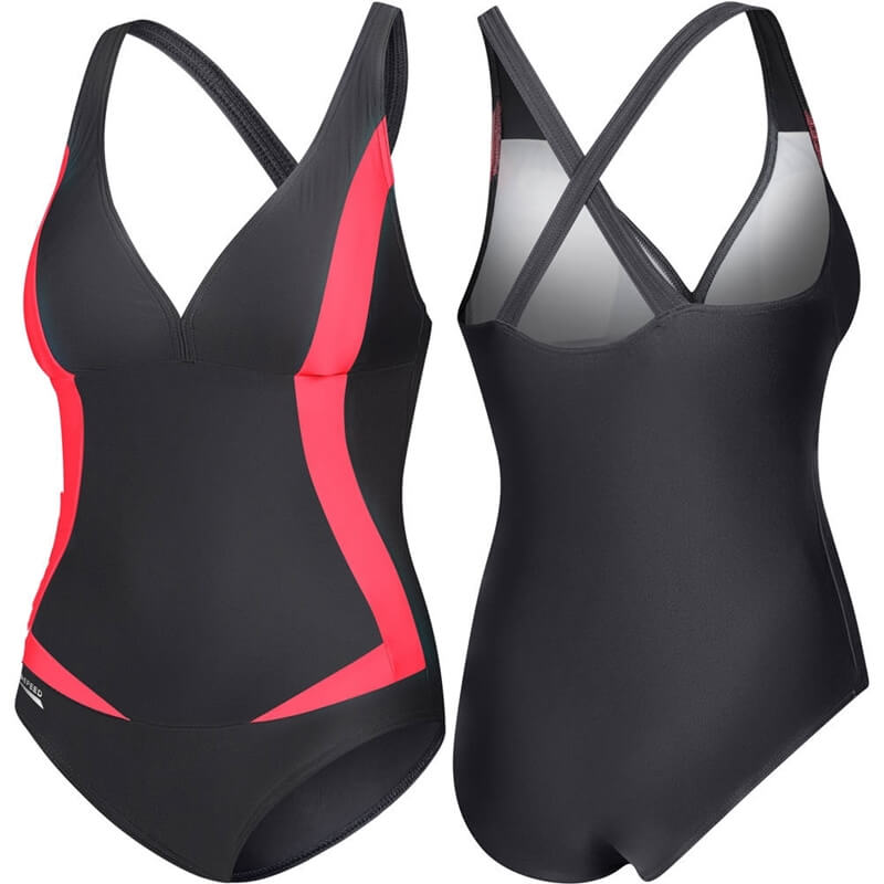 AQUA SPEED Greta Grey/Pink sieviešu peldkostīms