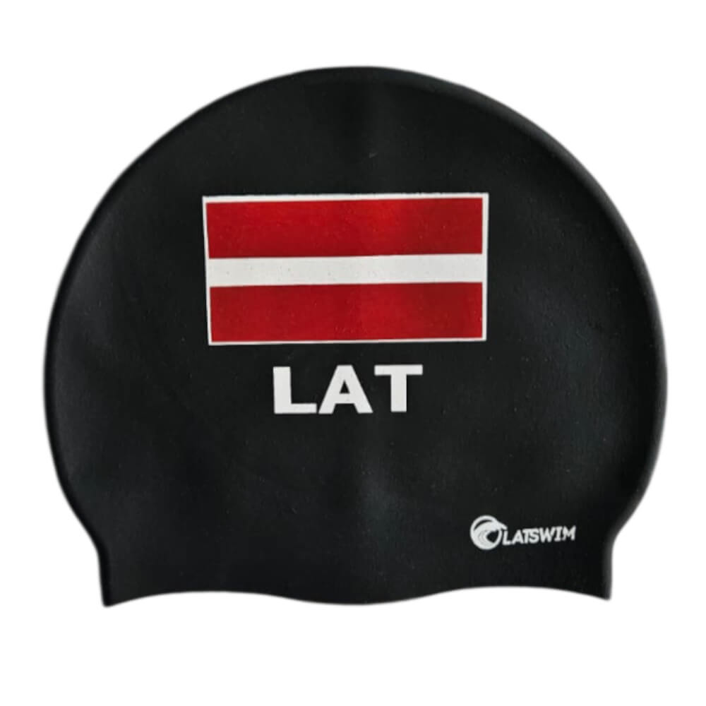 LATSWIM Recycled Black silikona peldcepure