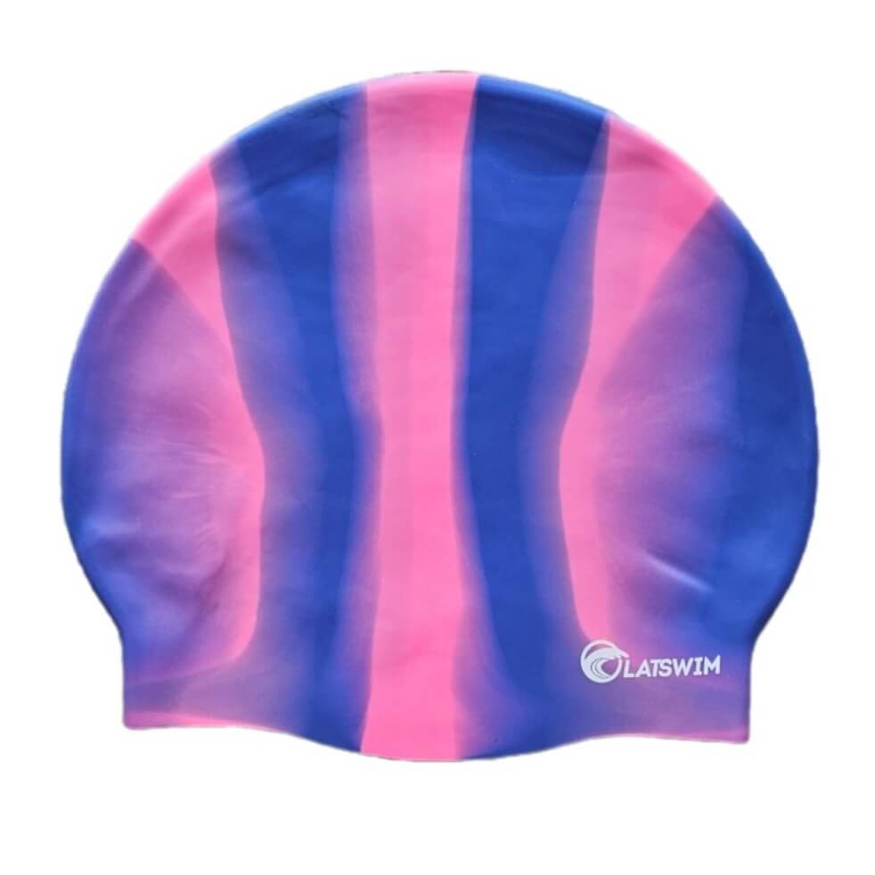 LATSWIM Multicolor Pink/Purple silikona peldcepure