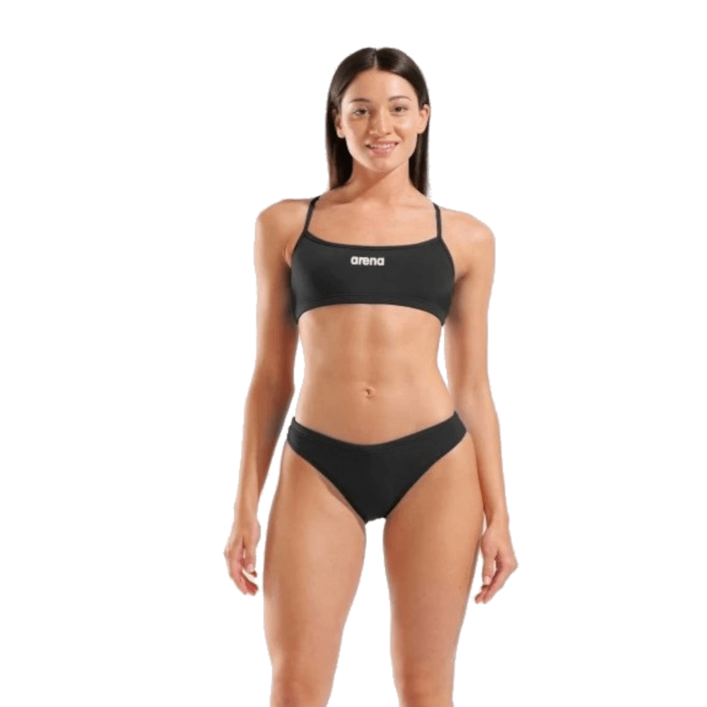 ARENA Bandeau Solid Black/White sieviešu bikini