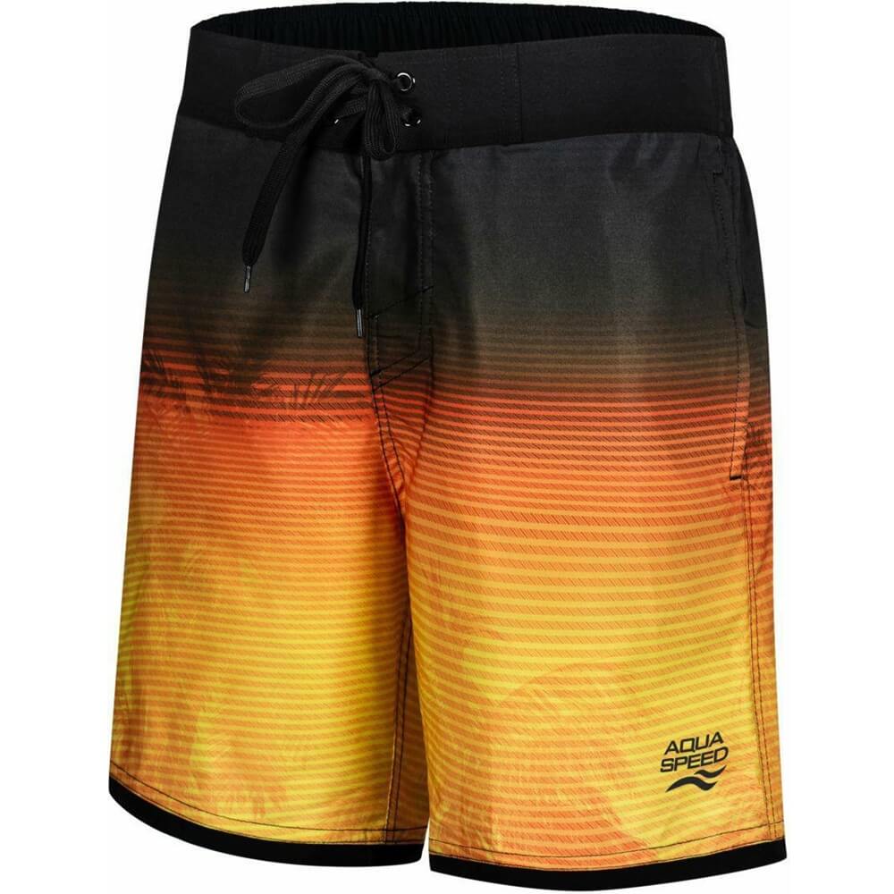 AQUA SPEED Nolan Black/Yellow vīriešu peldšorti
