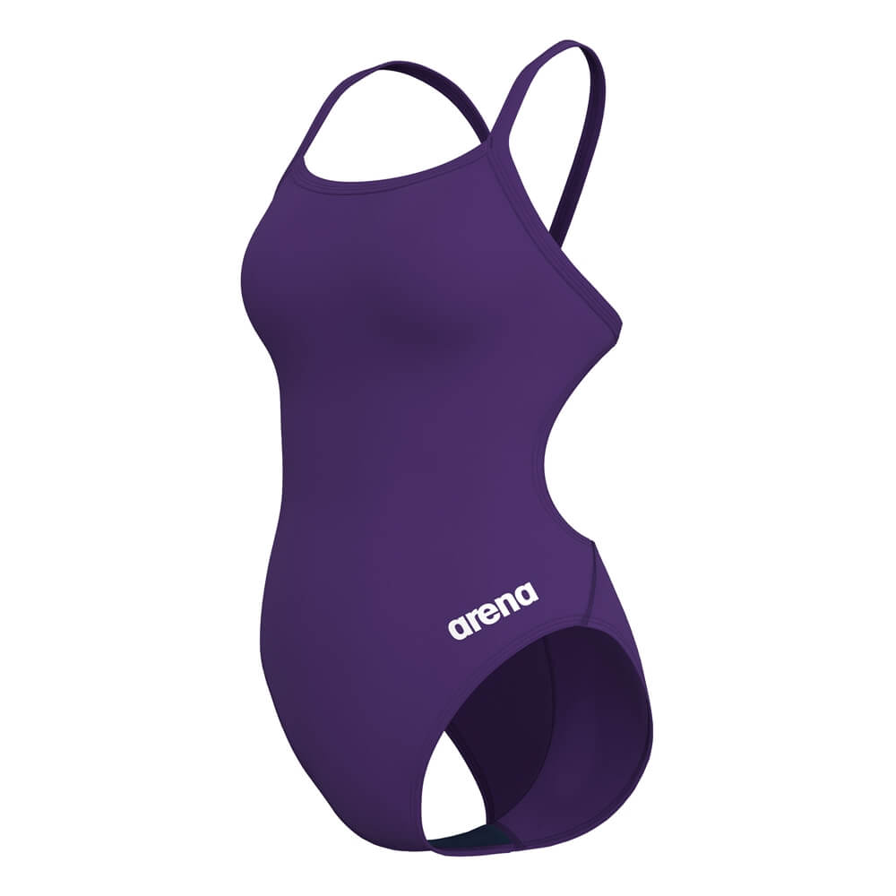 ARENA Team Challenge Back Solid Plum/White sieviešu peldkostīms