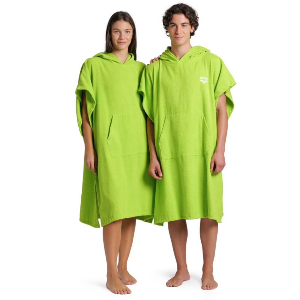 ARENA Cotton Artic Lime/White pončo dvielis