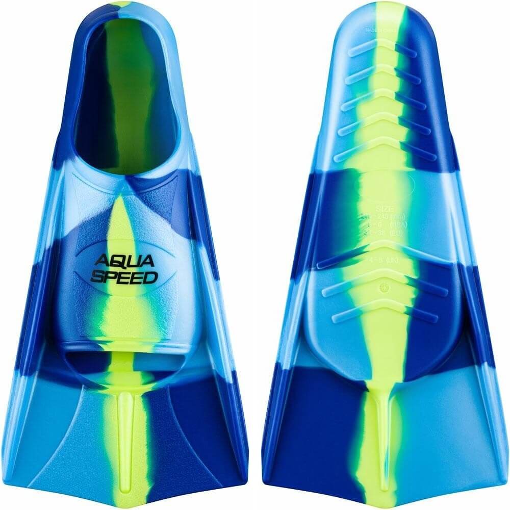 AQUA SPEED Training Fins Blue/Lime Green/Navy pleznas