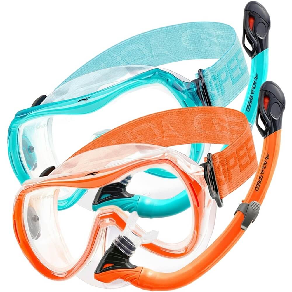 AQUA SPEED Alize FS + Samos bērnu snorkelēšanas komplekts + Tīkla maiss