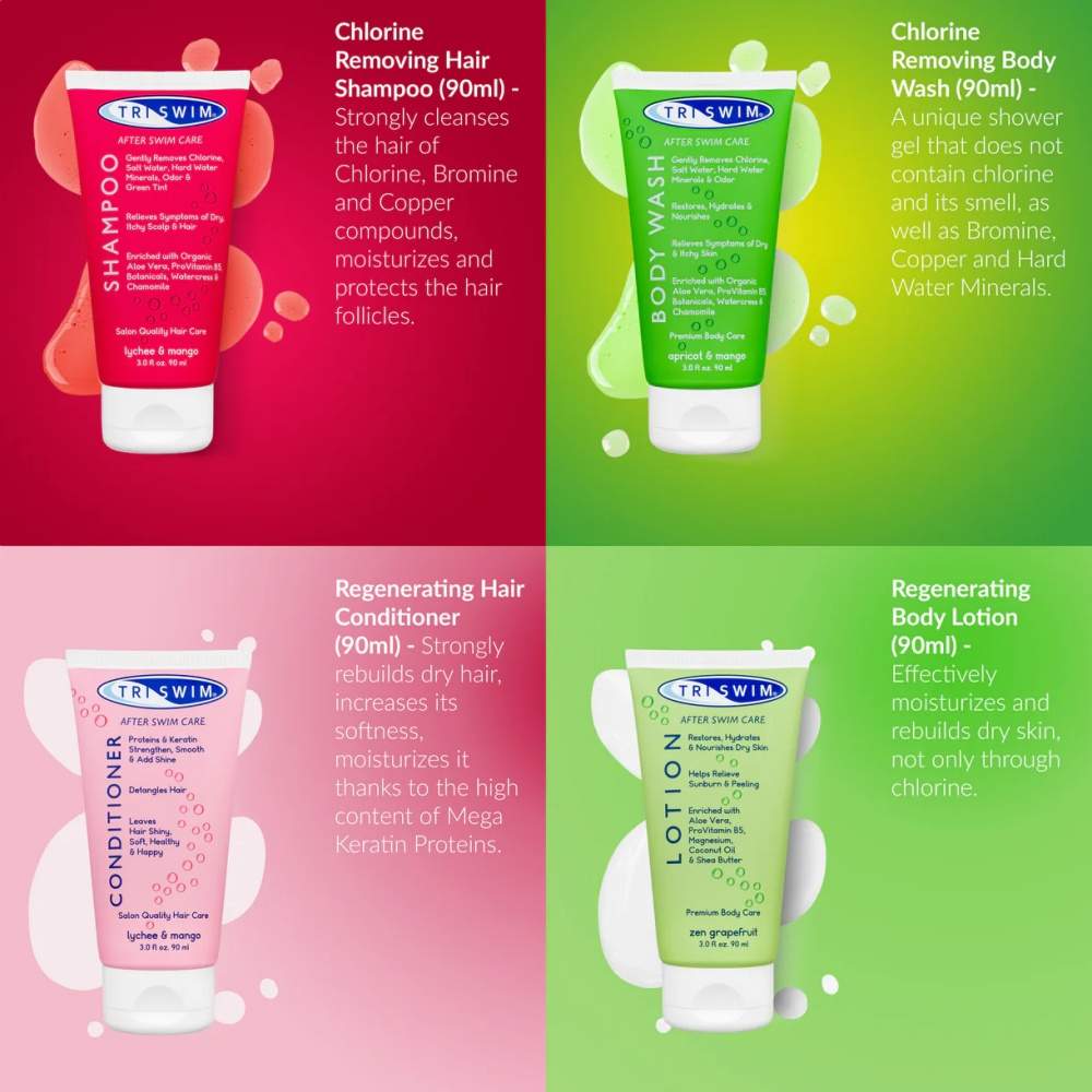 TRISWIM Chlorine Removal Travel Set ķermeņa kopšanas komplekts