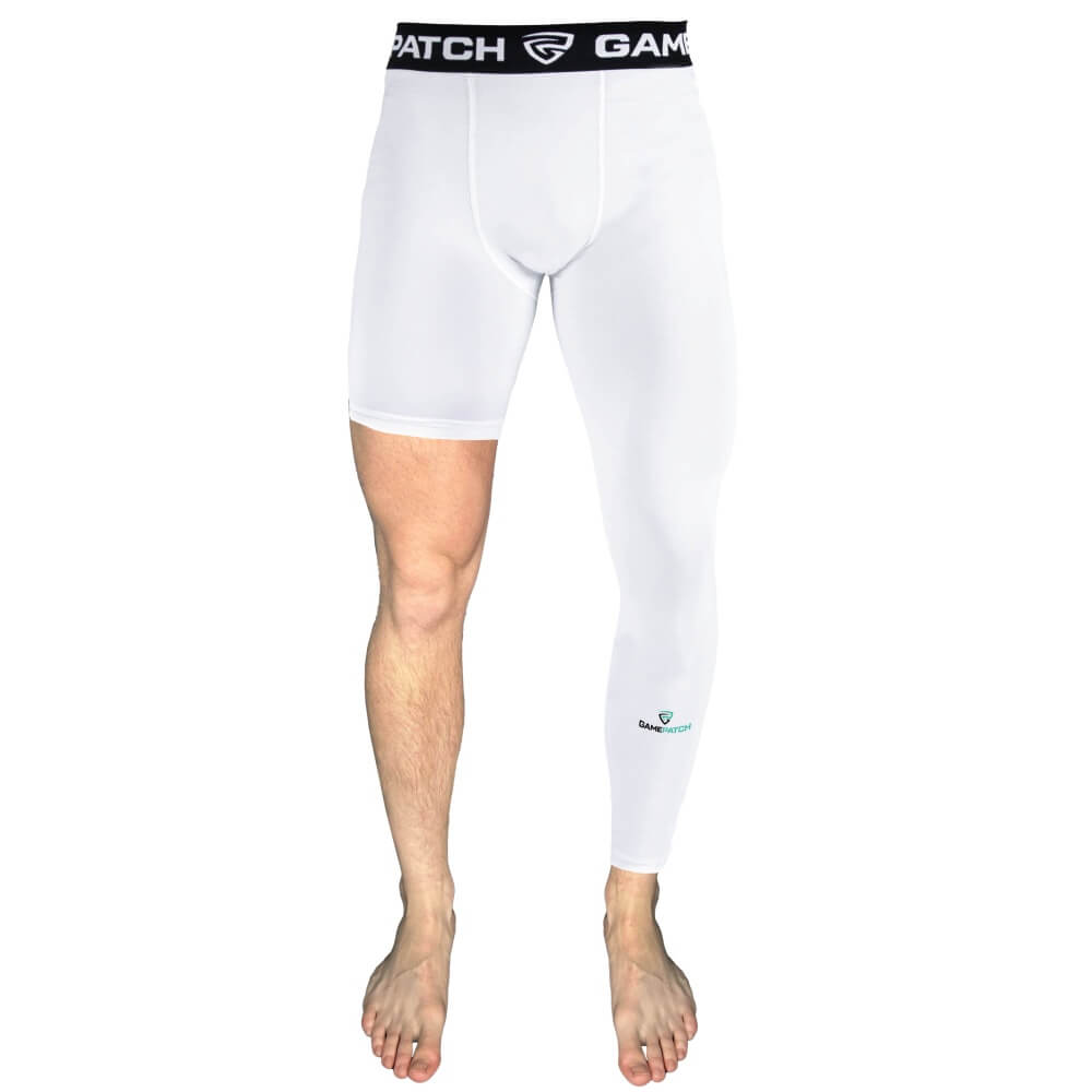 GAMEPATCH Single Leg White kompresijas bikses (kreisā)