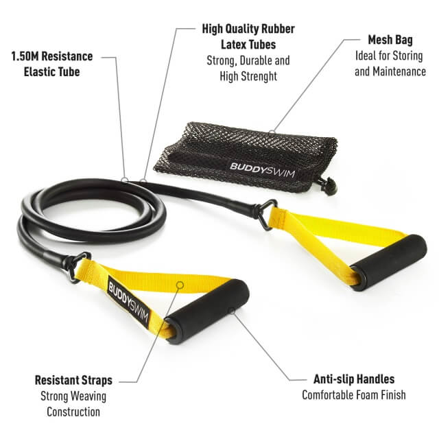 BUDDYSWIM Classic Dryland Cords Light (Dzeltens) pretestības gumija