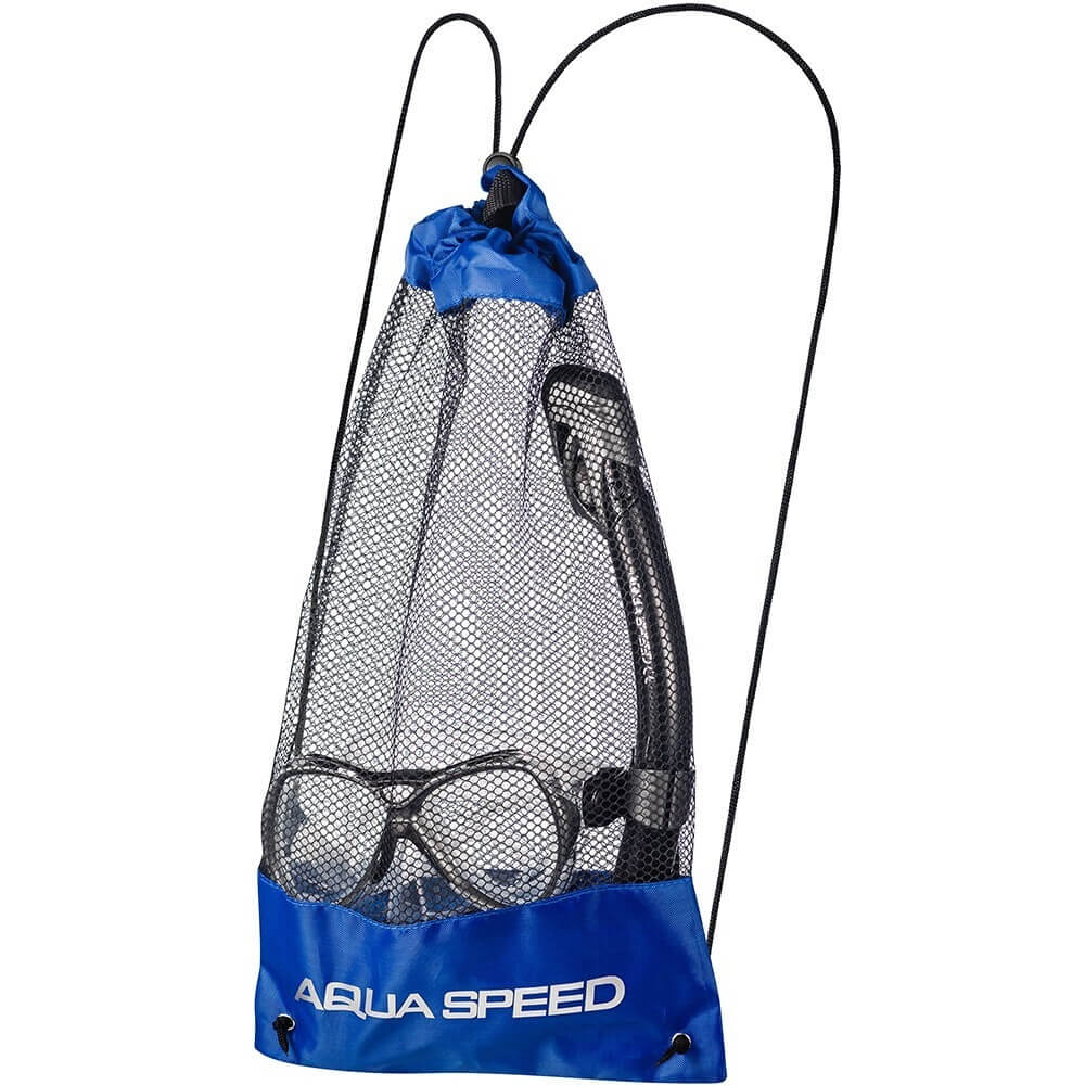 AQUA SPEED snorkelēšanas komplekts Manus + Borneo + Tīkla maiss