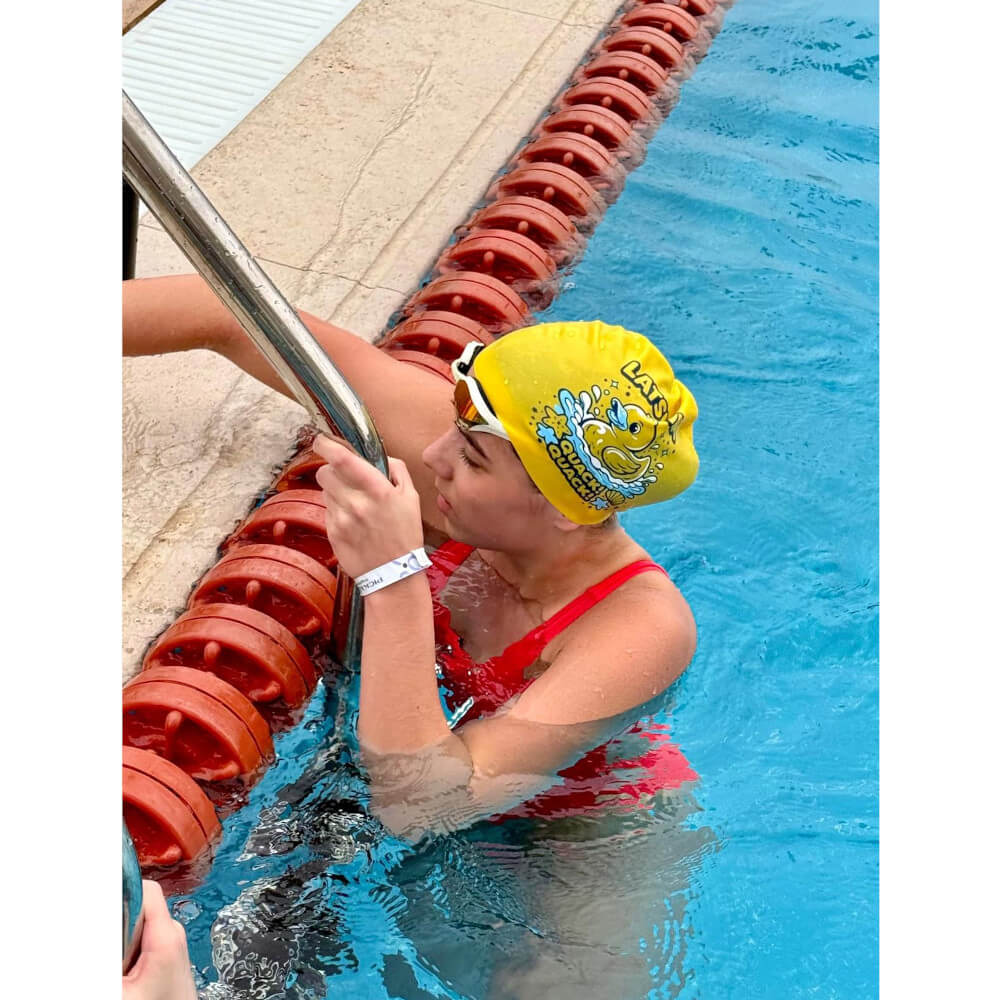 LATSWIM Quack! Quack! bērnu silikona peldcepure