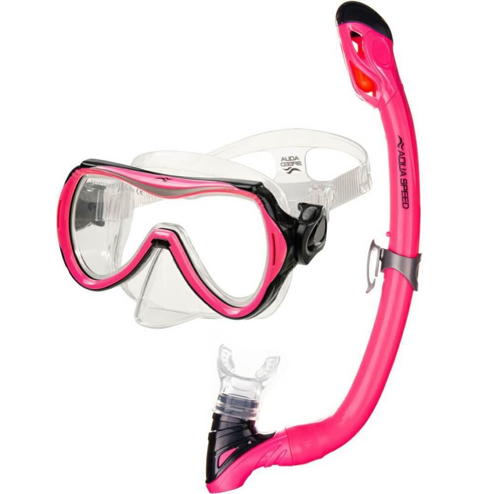 AQUA SPEED Alize + Samos bērnu snorkelēšanas komplekts + Tīkla maiss