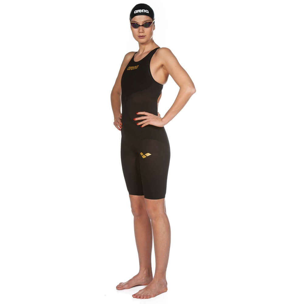 ARENA Powerskin Carbon-AIR² Open Back Black/Gold sieviešu sacensību peldkostīms