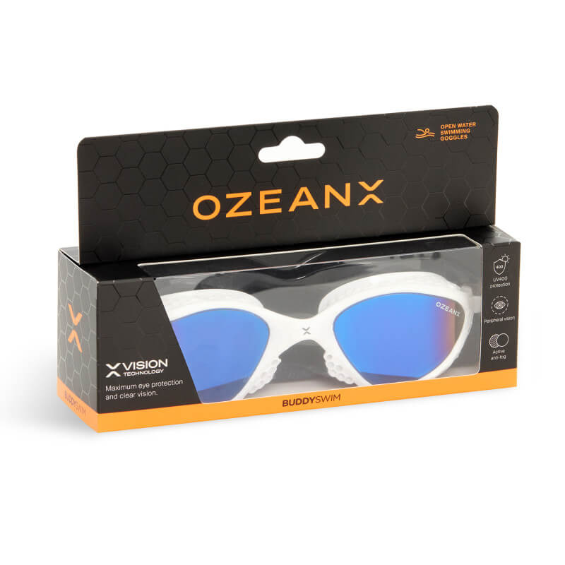 BUDDYSWIM OzeanX Mirror White/Orange peldbrilles