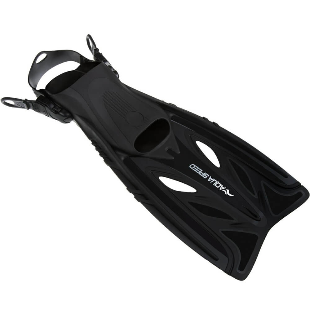 AQUA SPEED Eon Black regulējamas snorkelēšanas pleznas