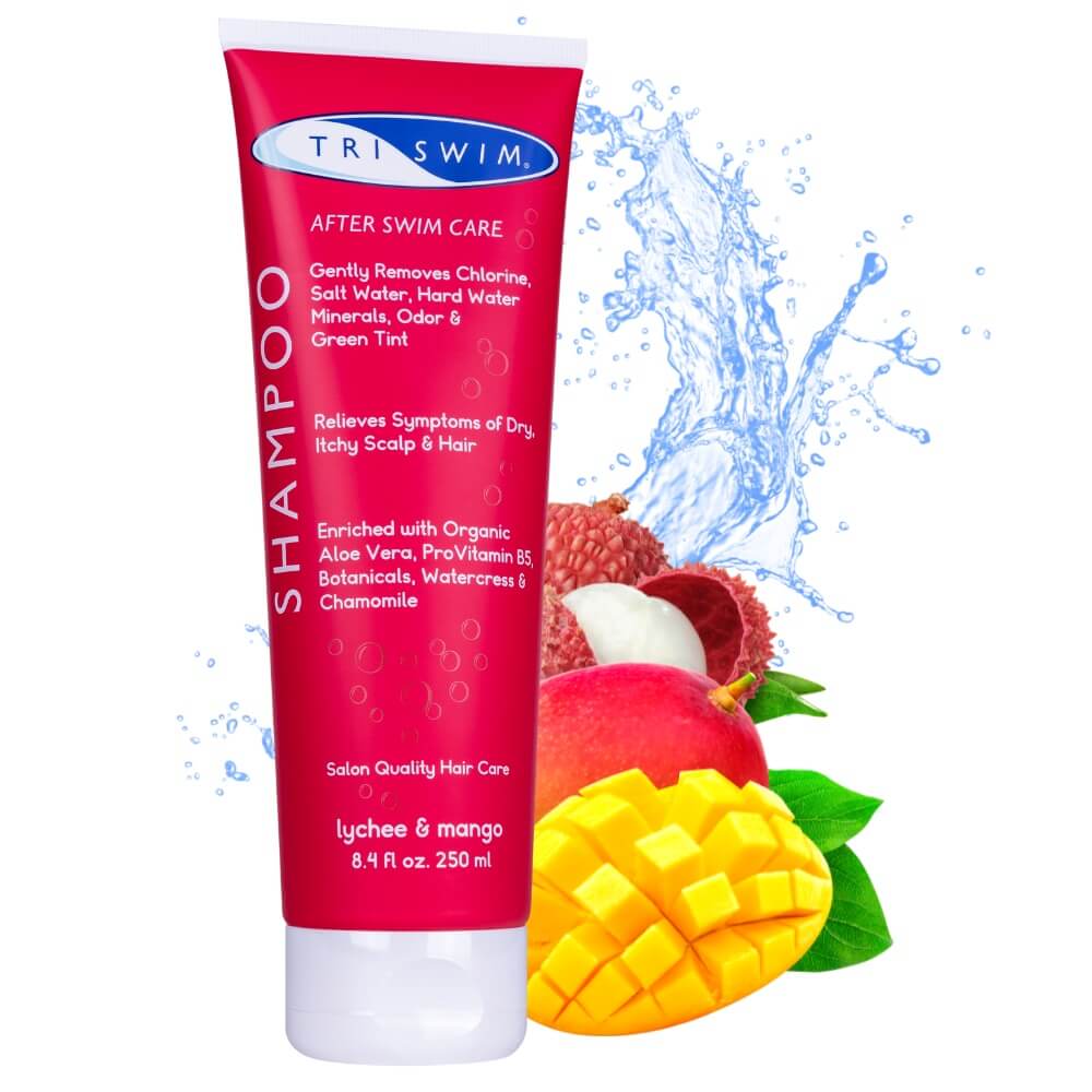 TRISWIM Chlorine Removing Hair Shampoo For Swimmers Lychee Mango (250ml) matu šampūns