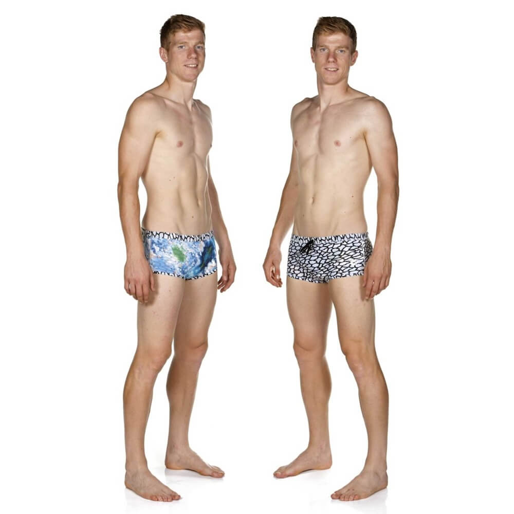 ARENA Upside Down Reversible Low Waist Short White/Multi vīriešu peldbikses