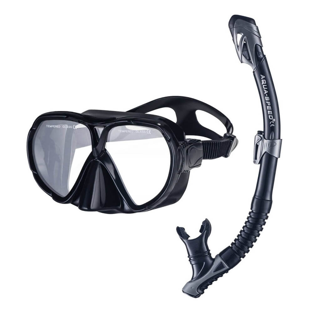 AQUA SPEED snorkelēšanas komplekts Vanua + Borneo + Tīkla maiss