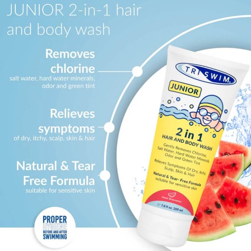 TRISWIM Chlorine Removing Hair & Body Wash For Kids Sweet Watermelon (251ml) dušas želeja & šampūns