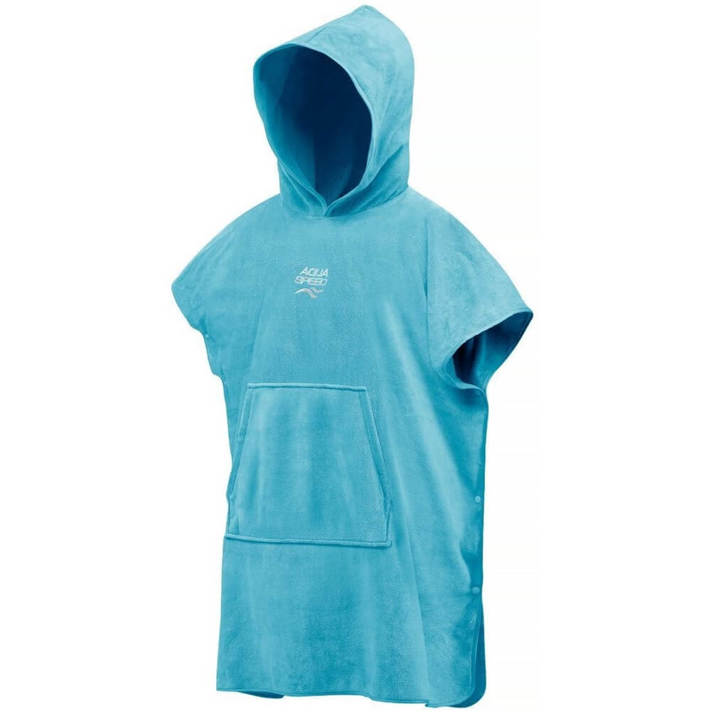 AQUA SPEED Microfibre Light Blue pončo dvielis