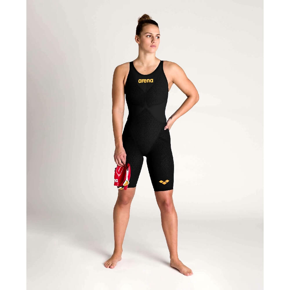 ARENA Powerskin Carbon-Glide Open Back Black/Gold