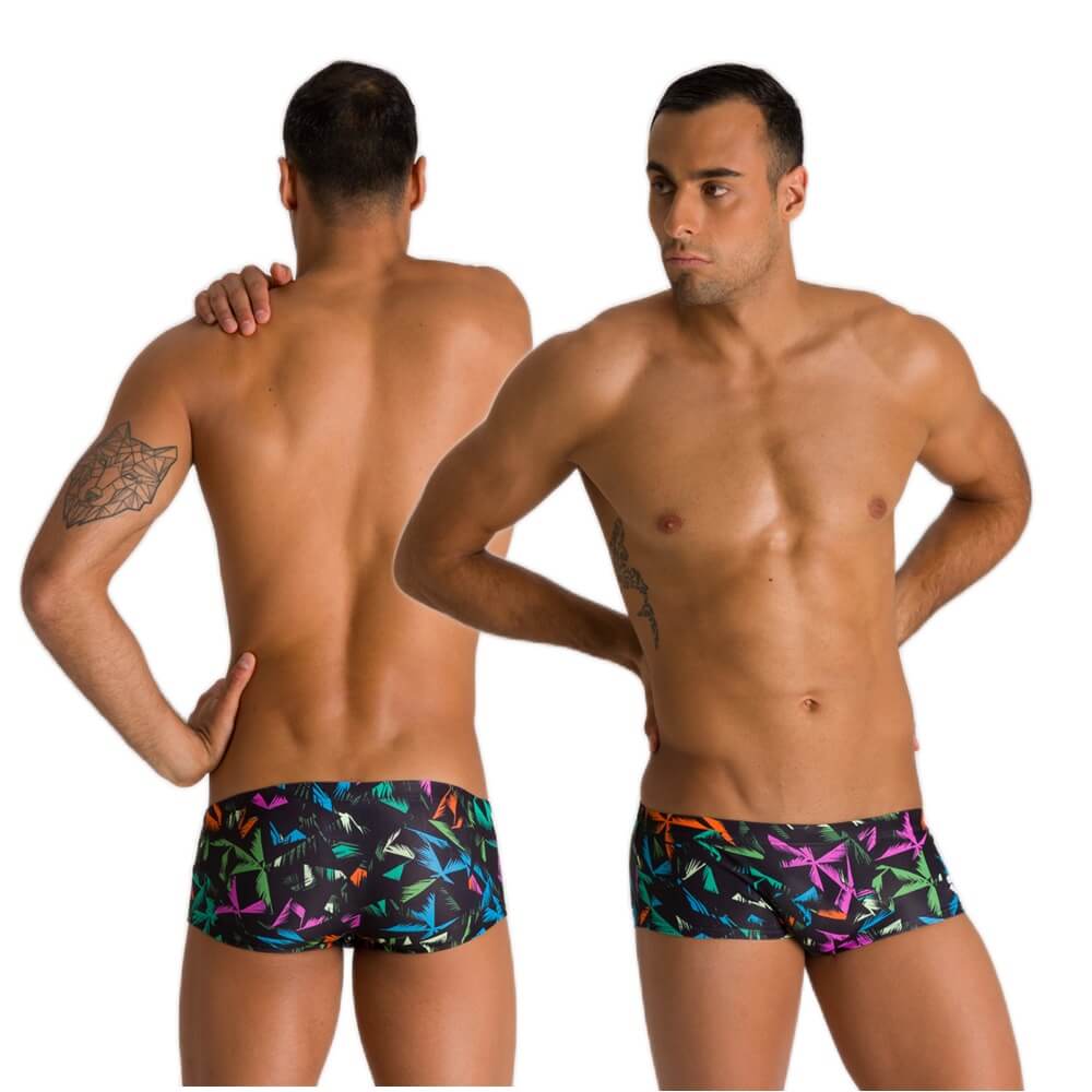 ARENA Multicolor Palms Low Waist Short Turquoise/Multi vīriešu peldbikses