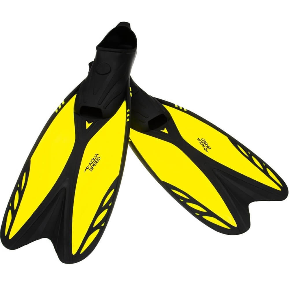 AQUA SPEED Vapor Black/Fluo Yellow snorkelēšanas pleznas