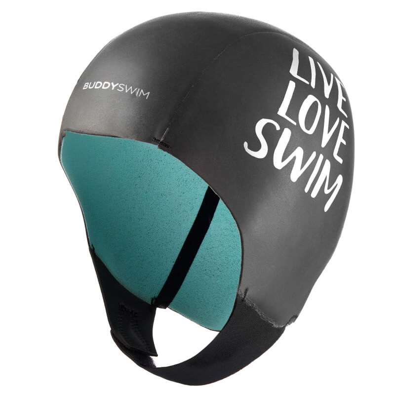 BUDDYSWIM Smooth Skin Black neoprēna peldcepure