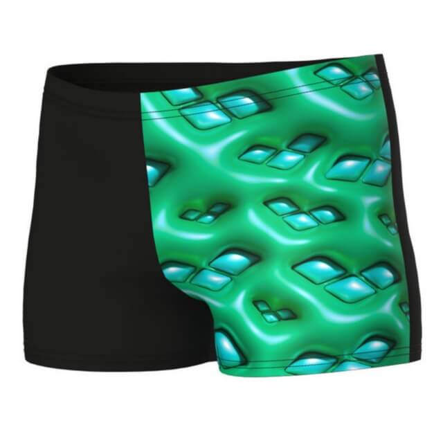 ARENA Foam Swim Short Black Soft Green Multi zēnu bokseršorti