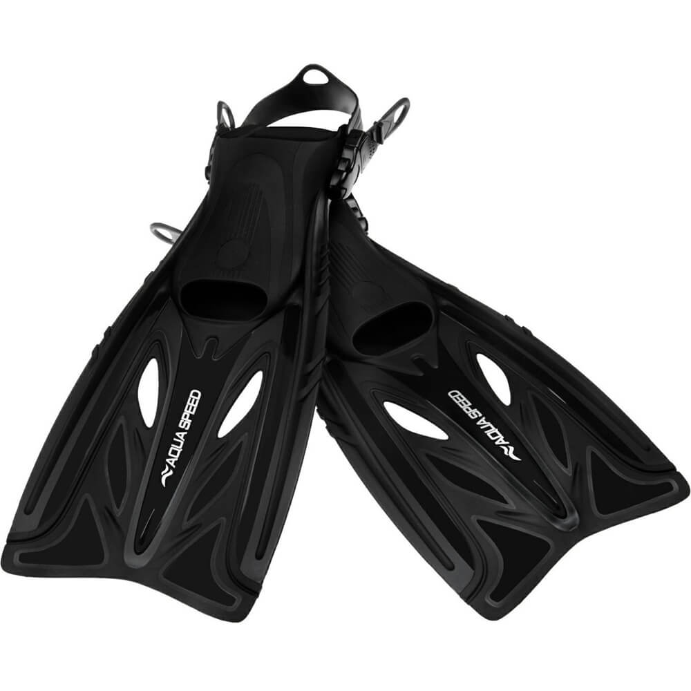 AQUA SPEED Eon Black regulējamas snorkelēšanas pleznas