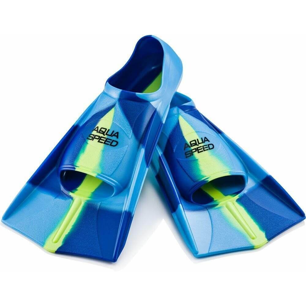 AQUA SPEED Training Fins Blue/Lime Green/Navy pleznas