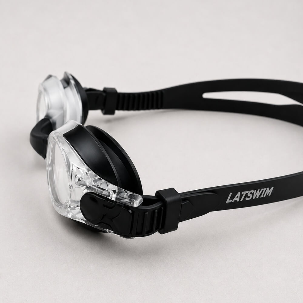 LATSWIM Splash! Black/White bērnu peldbrilles