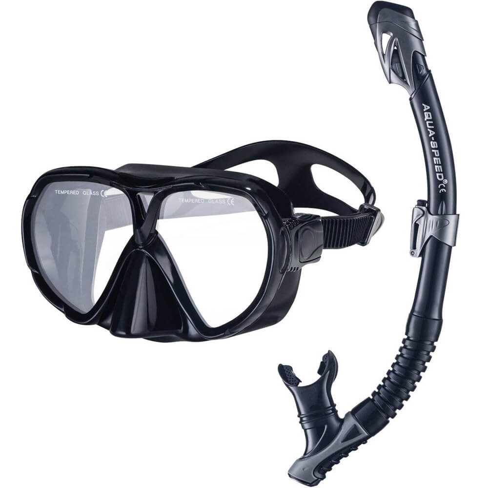 AQUA SPEED snorkelēšanas komplekts Vanua + Borneo + Tīkla maiss