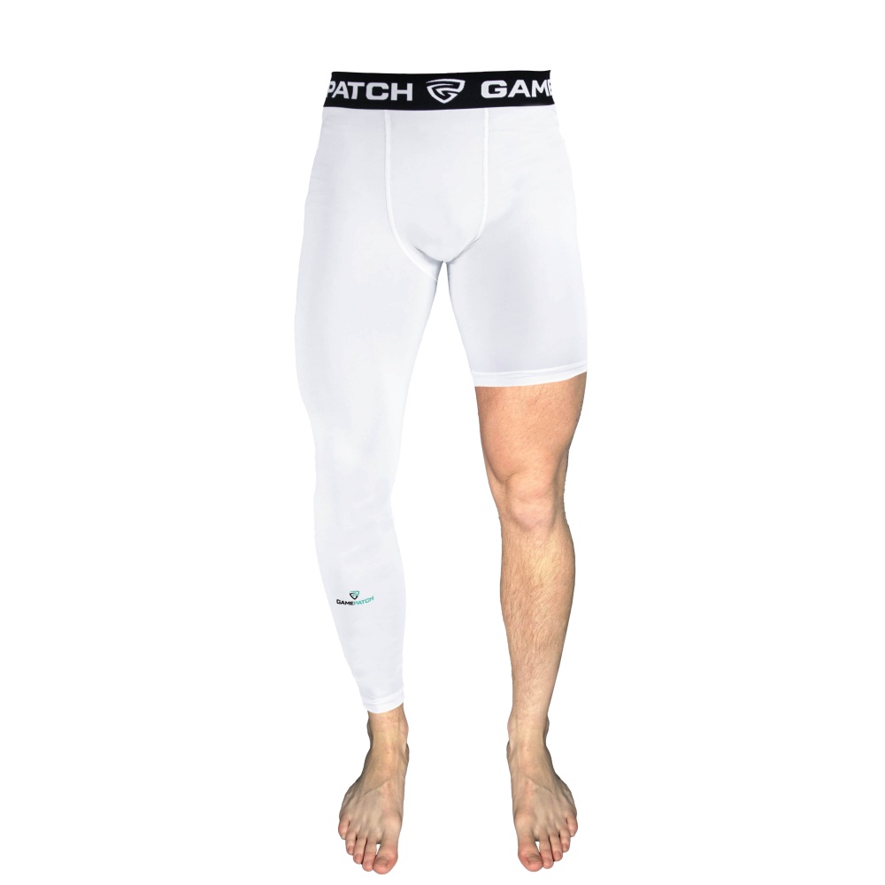 GAMEPATCH Single Leg White kompresijas bikses (labā)