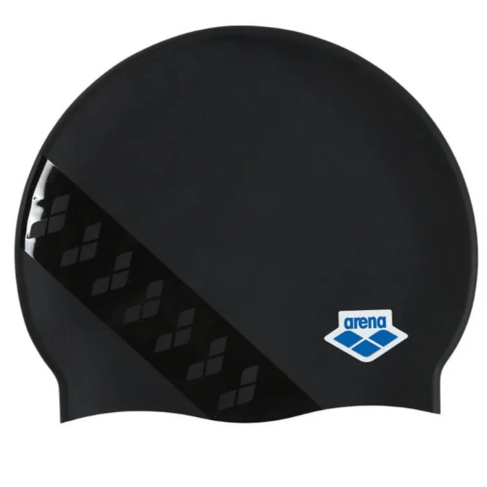 ARENA Icons Team Stripe Black silikona peldcepure