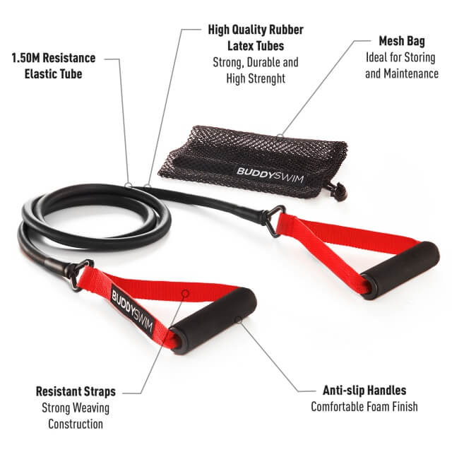 BUDDYSWIM Classic Dryland Cords Heavy (Sarkans) pretestības gumija