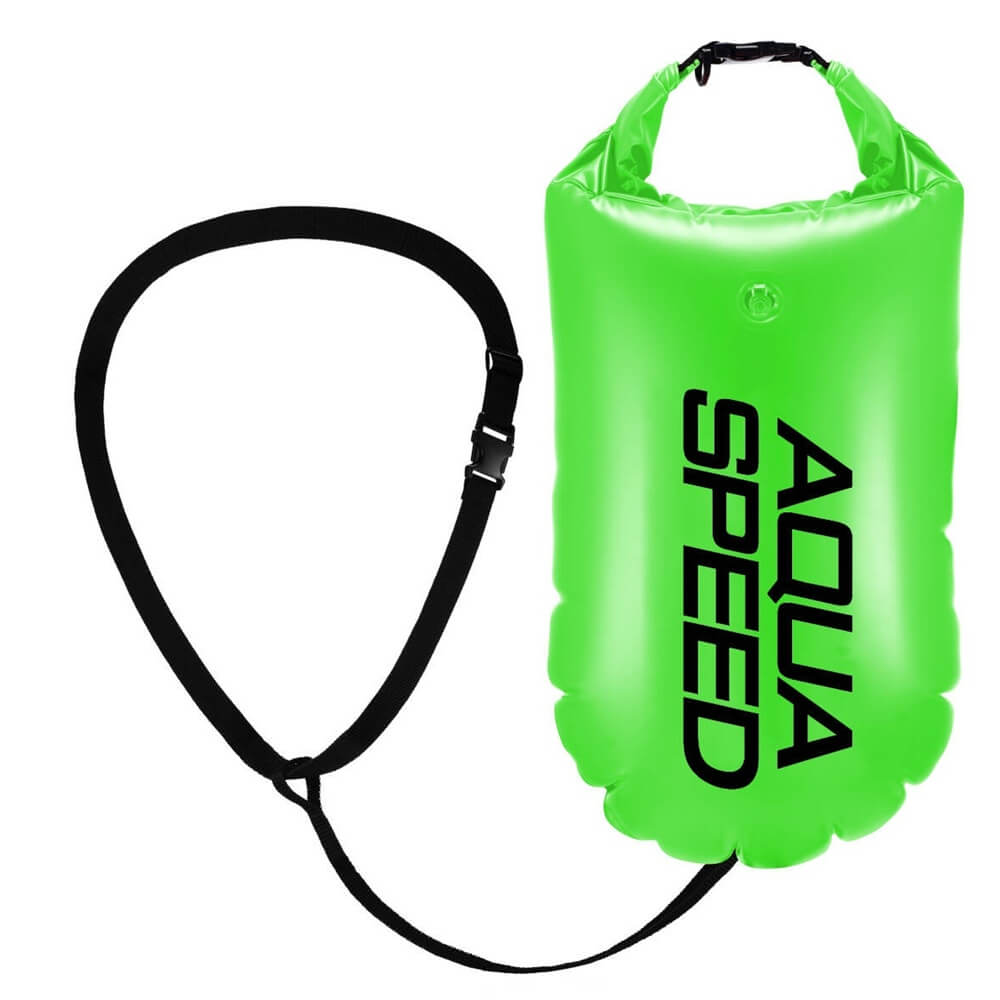 AQUA SPEED Open Water 17L Green peldēšanas boja