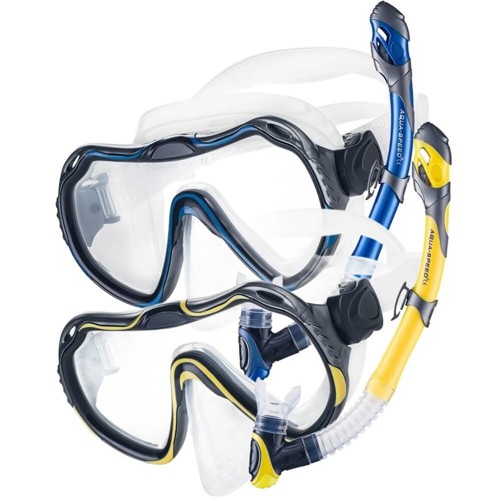 AQUA SPEED Java + Elba snorkelēšanas komplekts + Tīkla maiss