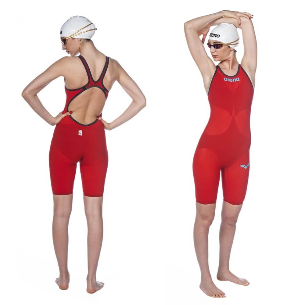 ARENA Powerskin Carbon-AIR² Open Back Red sieviešu sacensību peldkostīms